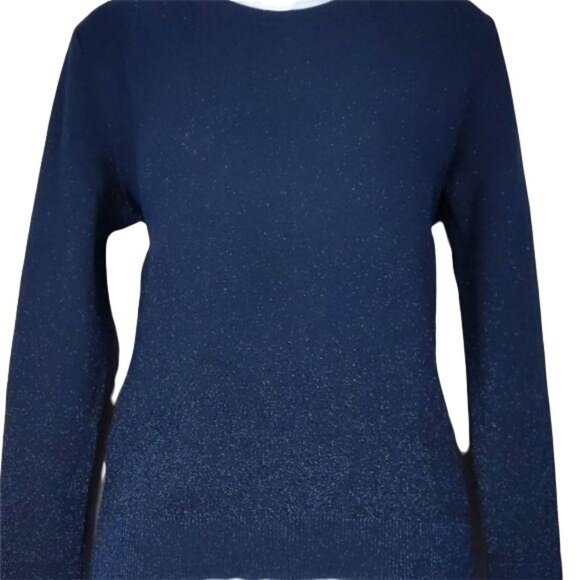 A New Day Women's Navy blue sweater pullover with metallic thread size S - Picture 7 of 9